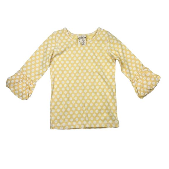 Matilda Jane Yellow Polka Dot Puffer Top - Picture 1 of 6